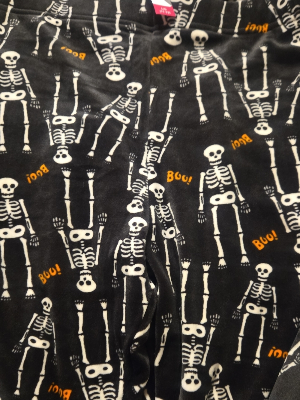 Black Skeleton Print Pajama Pants - Halloween Cozy Size Small